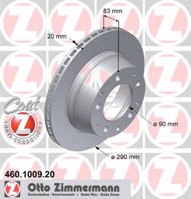 Otto Zimmermann 460.1009.20 Диск тормозной 460100920: Купить в Польше - Отличная цена на 2407.PL!