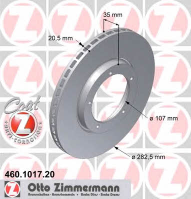 Otto Zimmermann 460.1017.20 Диск тормозной 460101720: Отличная цена - Купить в Польше на 2407.PL!
