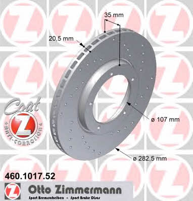 Otto Zimmermann 460.1017.52 Диск тормозной 460101752: Отличная цена - Купить в Польше на 2407.PL!