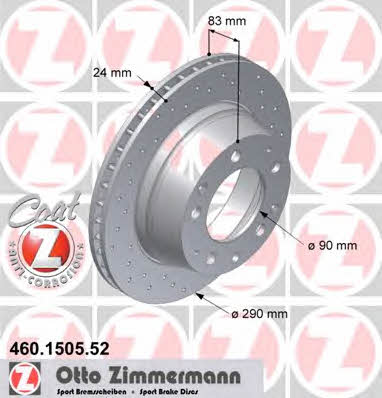 Otto Zimmermann 460.1505.52 Brake disc 460150552: Buy near me in Poland at 2407.PL - Good price!