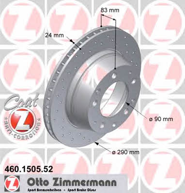 Otto Zimmermann 460.1505.52 Диск тормозной 460150552: Отличная цена - Купить в Польше на 2407.PL!