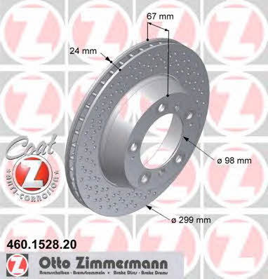 Otto Zimmermann 460.1528.20 Brake disc 460152820: Buy near me at 2407.PL in Poland at an Affordable price!