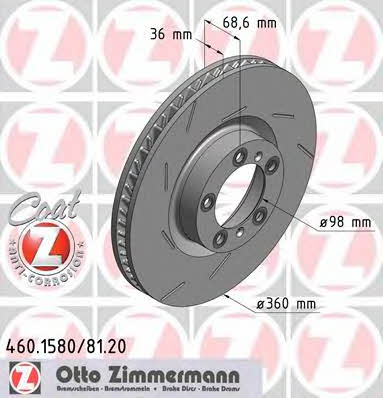 Otto Zimmermann 460.1581.20 Bremsscheibe 460158120: Kaufen Sie zu einem guten Preis in Polen bei 2407.PL!