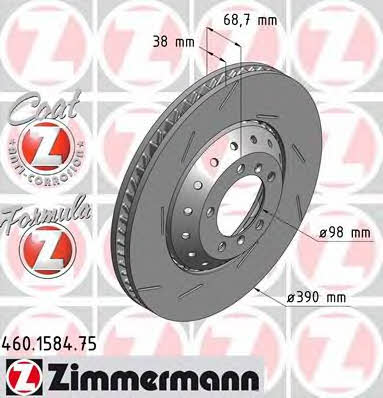 Otto Zimmermann 460.1584.75 Тормозной диск передний левый вентилируемый 460158475: Отличная цена - Купить в Польше на 2407.PL!