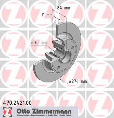 Otto Zimmermann 470.2421.00 Bremsscheibe hinten, unbelüftet 470242100: Kaufen Sie zu einem guten Preis in Polen bei 2407.PL!