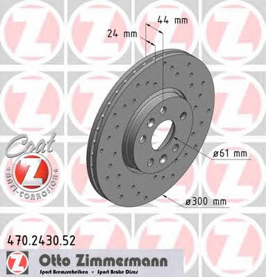 Otto Zimmermann 470.2430.52 Wentylowana przednia tarcza hamulcowa 470243052: Dobra cena w Polsce na 2407.PL - Kup Teraz!