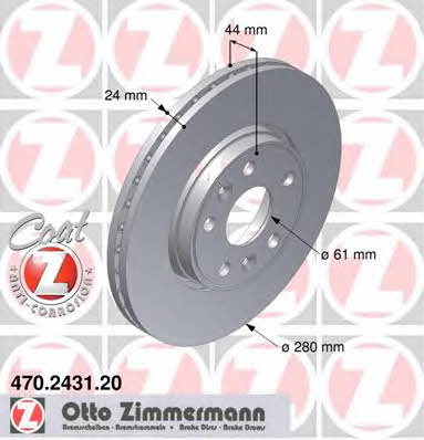 Otto Zimmermann 470.2431.20 Brake disc 470243120: Buy near me in Poland at 2407.PL - Good price!