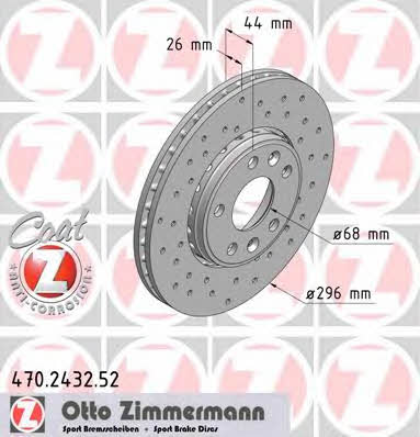 Otto Zimmermann 470.2432.52 Front brake disc ventilated 470243252: Buy near me in Poland at 2407.PL - Good price!