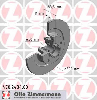 Otto Zimmermann 470.2434.00 Диск тормозной 470243400: Отличная цена - Купить в Польше на 2407.PL!