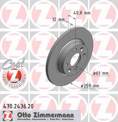 Otto Zimmermann 470.2436.20 Диск тормозной 470243620: Отличная цена - Купить в Польше на 2407.PL!
