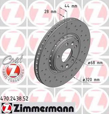 Otto Zimmermann 470.2438.52 Brake disc 470243852: Buy near me in Poland at 2407.PL - Good price!