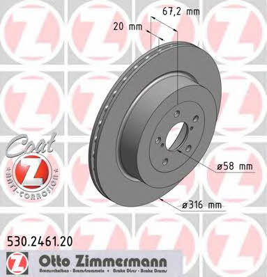 Otto Zimmermann 530.2461.20 Tarcza hamulcowa 530246120: Dobra cena w Polsce na 2407.PL - Kup Teraz!