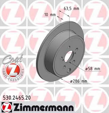 Otto Zimmermann 530.2465.20 Тормозной диск задний невентилируемый 530246520: Отличная цена - Купить в Польше на 2407.PL!