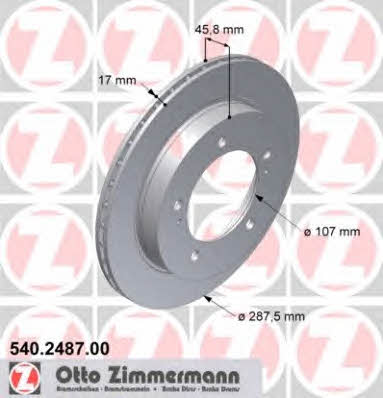 Otto Zimmermann 540.2487.00 Brake disc 540248700: Buy near me in Poland at 2407.PL - Good price!