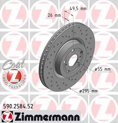 Otto Zimmermann 590.2584.52 Диск гальмівний 590258452: Приваблива ціна - Купити у Польщі на 2407.PL!