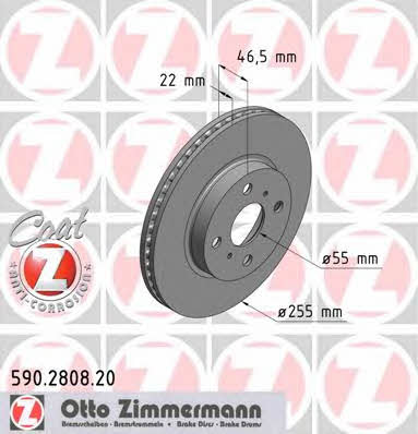 Otto Zimmermann 590.2808.20 Тормозной диск передний вентилируемый 590280820: Отличная цена - Купить в Польше на 2407.PL!