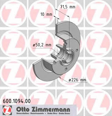 Otto Zimmermann 600.1094.00 Bremsscheibe 600109400: Kaufen Sie zu einem guten Preis in Polen bei 2407.PL!