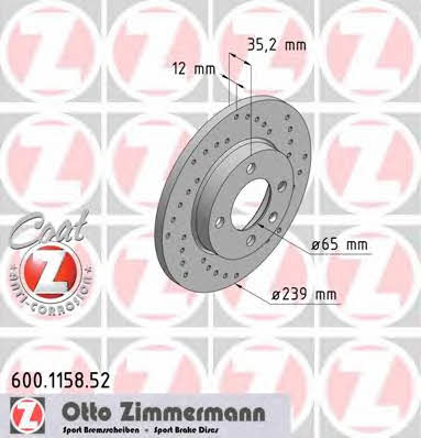 Otto Zimmermann 600.1158.52 Bremsscheibe 600115852: Kaufen Sie zu einem guten Preis in Polen bei 2407.PL!