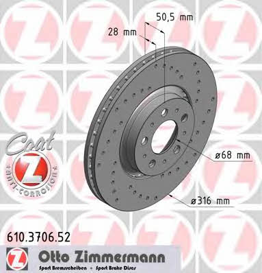 Otto Zimmermann 610.3706.52 Bremsscheibe 610370652: Kaufen Sie zu einem guten Preis in Polen bei 2407.PL!