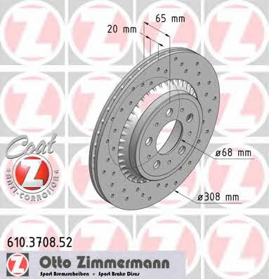 Otto Zimmermann 610.3708.52 Tarcza hamulcowa 610370852: Dobra cena w Polsce na 2407.PL - Kup Teraz!