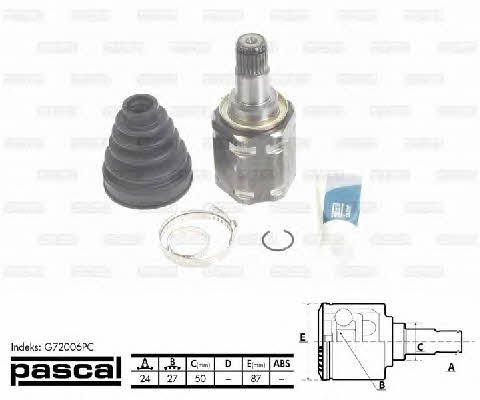 Pascal G72006PC Constant Velocity Joint (CV joint), internal, set G72006PC: Buy near me in Poland at 2407.PL - Good price!