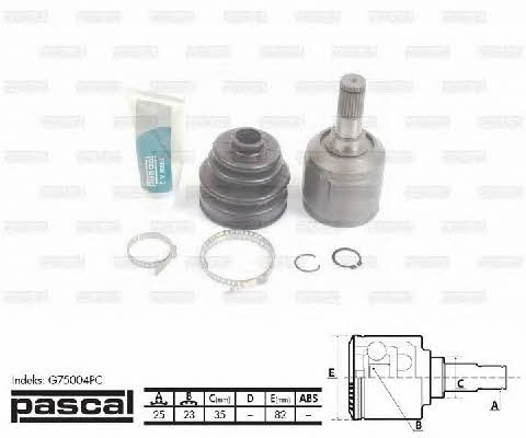 Pascal G75004PC Constant Velocity Joint (CV joint), internal, set G75004PC: Buy near me in Poland at 2407.PL - Good price!