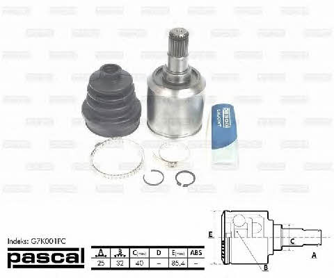 Pascal G7K001PC Constant Velocity Joint (CV joint), internal, set G7K001PC: Buy near me in Poland at 2407.PL - Good price!