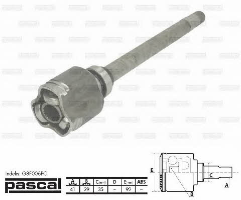 Pascal G8F006PC CV joint (CV joint), inner right, set G8F006PC: Buy near me in Poland at 2407.PL - Good price!