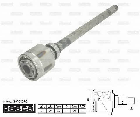 Pascal G8F005PC CV joint (CV joint), inner right, set G8F005PC: Buy near me in Poland at 2407.PL - Good price!