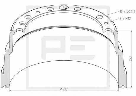 PE Automotive 126.048-00A Bremstrommel 12604800A: Bestellen Sie in Polen zu einem guten Preis bei 2407.PL!