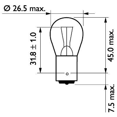 Лампа розжарювання P21W 24V 21W Philips 13498MLCP