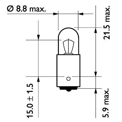 Лампа накаливания T4W 24V 4W Philips 13929CP