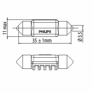 Philips 249434000KX1 LED lamp Festoon 38 24V SV8,5 249434000KX1: Buy near me in Poland at 2407.PL - Good price!