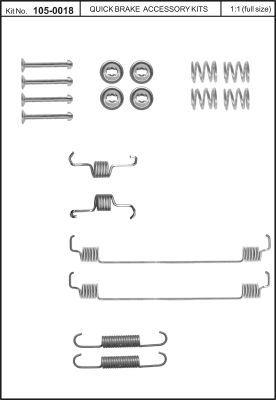 Quick brake 105-0018 Комплект монтажный тормозных колодок 1050018: Отличная цена - Купить в Польше на 2407.PL!