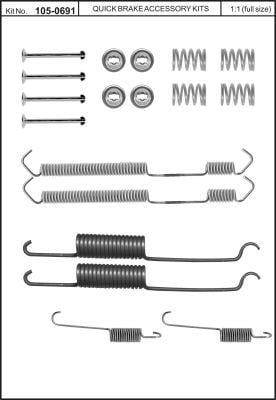 Quick brake 105-0691 Комплект монтажный тормозных колодок 1050691: Отличная цена - Купить в Польше на 2407.PL!