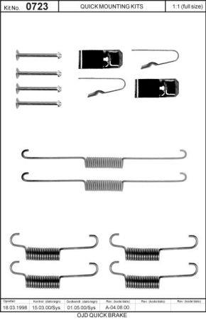 Комплект монтажний гальмівних колодок Quick brake 105-0723