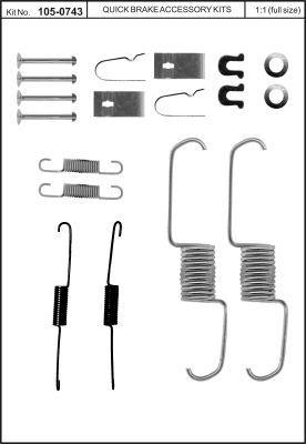 Quick brake 105-0743 Mounting kit brake pads 1050743: Buy near me in Poland at 2407.PL - Good price!