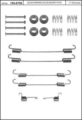 Mounting kit brake pads Quick brake 105-0750