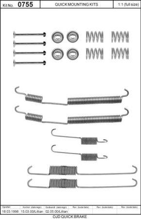 Комплект монтажный тормозных колодок Quick brake 105-0755