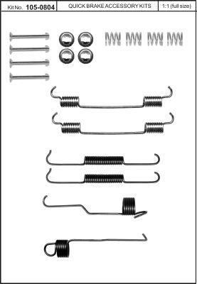 Quick brake 105-0804 Комплект монтажний гальмівних колодок 1050804: Приваблива ціна - Купити у Польщі на 2407.PL!