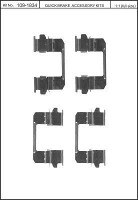 Quick brake 109-1834 Zestaw montażowy klocków hamulcowych 1091834: Dobra cena w Polsce na 2407.PL - Kup Teraz!