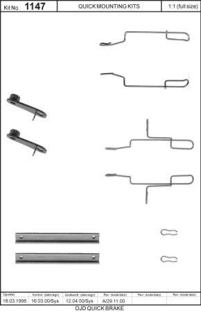 Quick brake 109-1147 Brake pad spring 1091147: Buy near me at 2407.PL in Poland at an Affordable price!