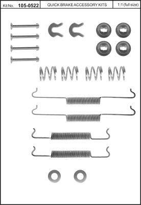 Quick brake 105-0522 Mounting kit brake pads 1050522: Buy near me in Poland at 2407.PL - Good price!