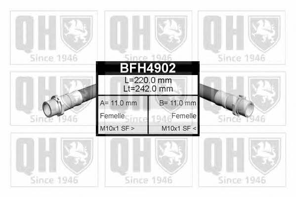Quinton Hazell BFH4902 Гальмівний шланг BFH4902: Приваблива ціна - Купити у Польщі на 2407.PL!