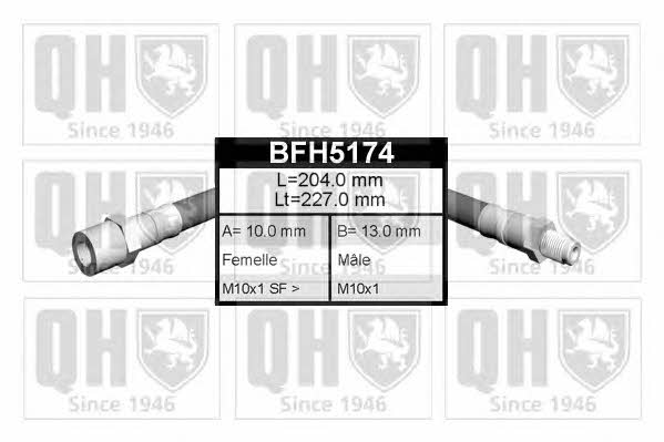 Quinton Hazell BFH5174 Гальмівний шланг BFH5174: Приваблива ціна - Купити у Польщі на 2407.PL!