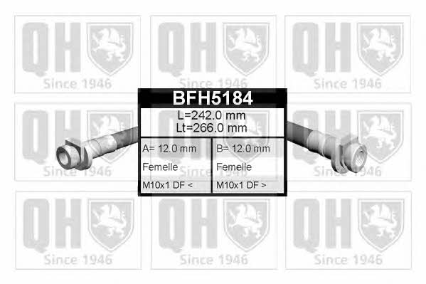 Quinton Hazell BFH5184 Гальмівний шланг BFH5184: Приваблива ціна - Купити у Польщі на 2407.PL!