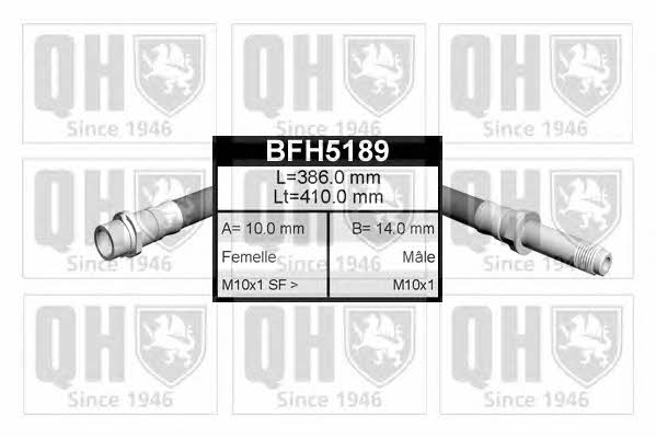 Quinton Hazell BFH5189 Przewód hamulcowy elastyczny BFH5189: Dobra cena w Polsce na 2407.PL - Kup Teraz!