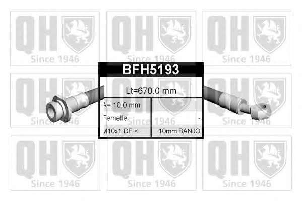 Quinton Hazell BFH5193 Przewód hamulcowy elastyczny BFH5193: Dobra cena w Polsce na 2407.PL - Kup Teraz!