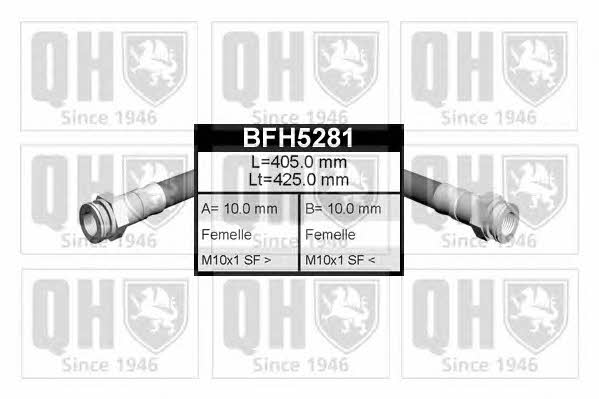 Quinton Hazell BFH5281 Przewód hamulcowy elastyczny BFH5281: Dobra cena w Polsce na 2407.PL - Kup Teraz!