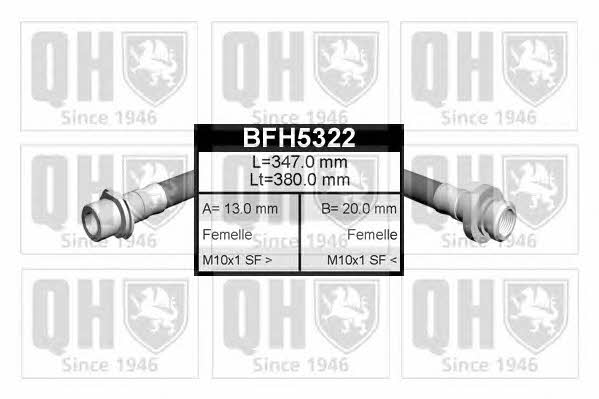 Quinton Hazell BFH5322 Przewód hamulcowy elastyczny BFH5322: Dobra cena w Polsce na 2407.PL - Kup Teraz!